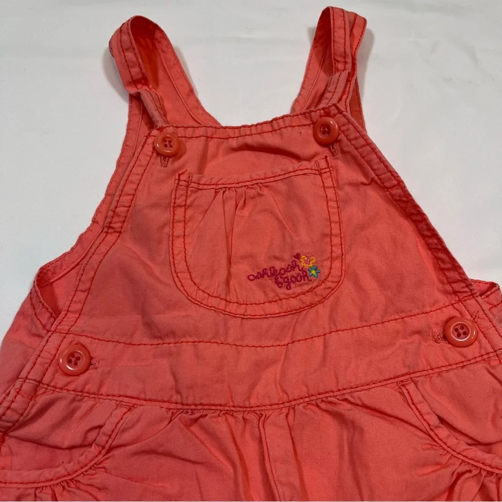 Vintage Oshkosh Overall Shorts Pink 12 Months Bib Cotton‎